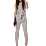 Sleeveless Grey Tie Up Jump Suit in UK and Australia
