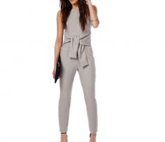 Sleeveless Grey Tie Up Jump Suit in UK and Australia
