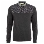 Black and Grey Collar Full Sleeve Polo T Shirt in UK and Australia