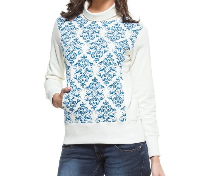 Blue & White Printed Sweater in UK and Australia