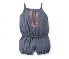 Embroidered Chambray Romper in UK and Australia