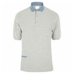 Grey with Blue Collar Polo T Shirt in UK and Australia