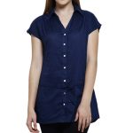Navy Blue Long Shirt Top in UK and Australia