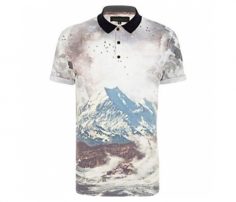 White Digital Print Polo T shirt in UK and Australia