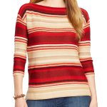 Red And Beige Boat Neck Sweater in UK and Australia