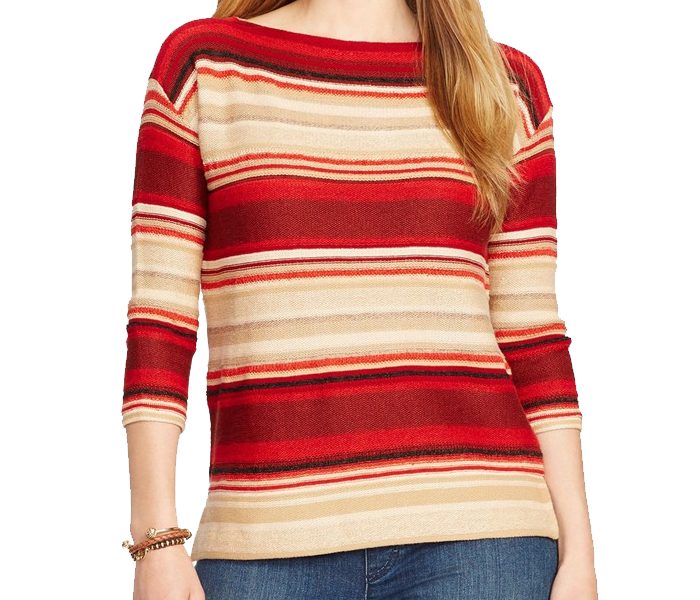 Red And Beige Boat Neck Sweater in UK and Australia