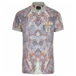 Soft Grey Floral Polo T Shirt in UK and Australia