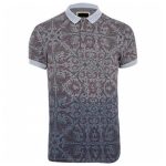 Soft Grey Print Polo T Shirt in UK and Australia