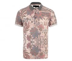 Soft Pink Floral Print Polo T Shirt in UK and Australia