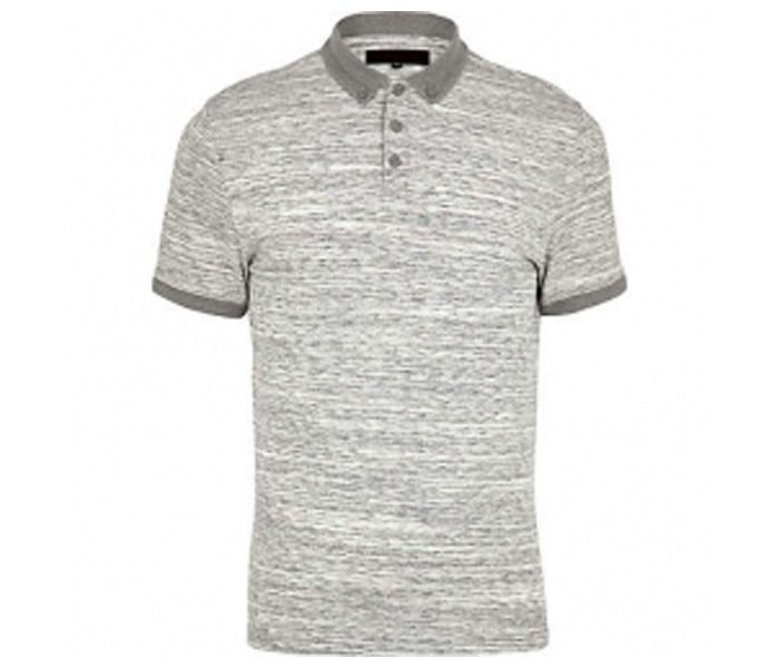 Soft White and Grey Print Polo T Shirt in UK and Australia