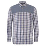 White and Grey Check with Plain panel Shirt in UK and Australia
