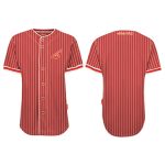 Wholesale White and Red Striped Baseball Shirt in USA