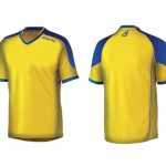Yellow and Royal Blue Soccer Tee in UK and Australia